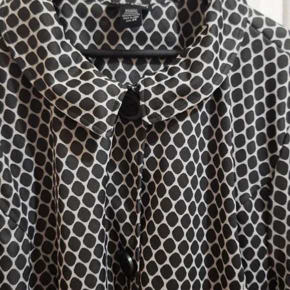 Maggie Barnes Lightweight Jacket Womens 3X Black White Polka Dot - Picture 2 of 9